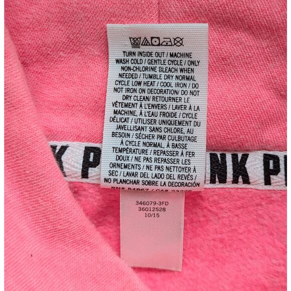 Victoria's Secret PINK Mock Turtleneck Large Graphic Comfy Sweatshirt Size Small - Picture 11 of 11